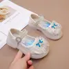Zapatos Luminosos de Mariposa con Pedrería para Niñas Zapatos Cómodos Sencillos con Luces Zapatos de Cristal Primavera/Otoño 2026 Nuevos Zapatos de Cuero de Suela Suave