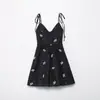 Para Comercio Exterior Transfronterizo Europeo y Americano Ropa de Mujer Aliexpress Venta Caliente Vestido de Tirantes Floral Bordado Elegante de Moda