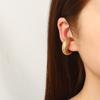 Moda Europea y Americana Transfronteriza Versátil Patrón de Serpiente Clip para Oreja de Acero Inoxidable Moda Femenina de Gama Alta Versátil Pendientes Chapados en Oro de 18K
