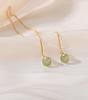 Jade Hotan Natural Cuentas Redondas Cuentas de Ágata Línea de Oreja Simple Plata Esterlina S925 Cuentas de Transferencia Línea de Oreja Borla Nuevo Estilo Arete