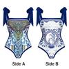 Traje de baño conservador de tres piezas europeo y americano unido que cubre el vientre para playa y aguas termales, bikini unido retro francés