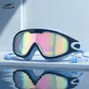 Gafas de Natación de Marco Grande Selladas con Silicona para Adultos, Alta Definición, Impermeables, Antivaho, No Irritantes para los Ojos, Lentes Electroplateadas, Fabricante de Gafas de Natación al por Mayor