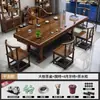 Conjunto de mesa de chá e cadeiras grandes em madeira maciça, conjunto de chá para sala de estar em casa, mesa de chá de estilo chinês novo completa de alta qualidade