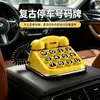 Placa de Estacionamento Retro com Número de Telefone Temporário, Acessórios para Carro, Placa de Estacionamento, Presente Criativo, Placa de Número de Telefone Celular para Veículos em Movimento