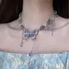 Diario Combinación Perfecta Dulce Fresco Mariposa Industria Pesada Múltiples Capas Borla Incrustada Borla Morada Combinación Perfecta Moda Lujo Ligero Cadena de Collar