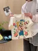 Camiseta de Manga Corta de Algodón Puro para Niños Verano Nuevo Estilo Estilo Coreano Dibujos Animados Muñeco Estéreo Top para Bebé Corte Holgado para Niños y Niñas