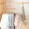 Cabide de Roupas Cabide Popular do Tiktok Rack de Armazenamento Gancho Dobrável Doméstico Varal de Secagem Cabide de Calças Antiderrapante de Nove Furos Secagem de Roupas