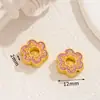 Estilo Chino Antiguo Dorado Goteo de Aceite con Carácter Fu Flor Dorado Agujero Pasante Espaciadores Cuentas Sueltas Pulsera Collar DIY Accesorios de Joyería