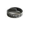 Anel Mantra de Seis Caracteres Vintage Anel Liso Design para Dedo Indicador Paz Anel Largo Anel Aberto Masculino