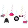 Decoración tema años 50 de Amazon BORN TO ROCK banderín de tirar con purpurina flor de tirar colgante espiral venta al por mayor personalizado