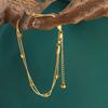 Estilo europeo y americano Nueva Moda Tobillera Cuadrada de Doble Capa para Niña Acero de Titanio de Lujo Ligero 18K Oro No se Desvanece Accesorios para el Pie