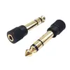 Adaptador de Audio de Cobre Chapado en Oro 6.5mm a 3.5mm Conector de Micrófono 3.5mm Hembra a 6.35mm Macho Convertidor Pequeño a Grande