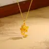 Collar Colgante de Rosa para Mujer Fa Antigua Arena Dorada Moda Elegante Sencillo Versátil Cadena para Clavícula de Flor Regalo para Novia