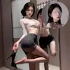 Roupa íntima sexy feminina tentação sexy uniforme de secretária professora arquivo aberto roupa íntima livre meias atacado uma geração de cabelo