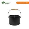 Cesta de armazenamento de metal dedicada de fábrica de ferro galvanizado cabo de madeira cabo preto cesta de quatro grades para faca e garfo cesta de faca garfo e hashi