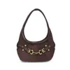 Bolso de Metal Vintage para Axila para Mujer, Bolso de Luna de Alto Nivel Estilo Páramo para Principios de Otoño, Bolso de Mano Versátil para el Trabajo