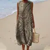 Nuevo vestido largo casual sin mangas con estampado de primavera y verano, estilo holgado y fresco