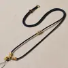 Fio para pendurar pingente de jade ajustável, feito à mão, com fecho Ping'an, para pendurar no pescoço, unissex, fio com pingente dourado, versátil