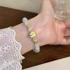 Pulsera de Cuentas de Piedra Ojo de Gato Nueva Pulsera Tulipán para Niña Sentido Nicho de Lujo Ligero Joyería de Mano Exquisita con Cuentas