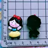 Dibujo animado brillante linda niña blanca nieves sirena princesa de hielo pasador cuerda para el pelo pegatina para refrigerador accesorios de resina parche