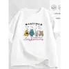 Camiseta feminina branca de manga curta, nova roupa feminina de corte solto, top moderno chique de verão, camiseta feminina de nicho com gola redonda