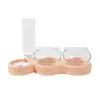 Comedero Doble Automático para Perros y Gatos, Dispensador de Agua para Mascotas, Plato para Gatos, Plato para Perros, Suministros para Gatos, Dispensador de Agua