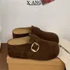 En stock~7 cm de altura-aumentadoras Zapatos estilo Birkenstock para mujer para personas menudas, zapatos cómodos sin cordones para poner y quitar, mules de punta cerrada