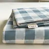 Lençol de Cama de Tecido Grosso Personalizado, Design Simples de Listras, Lavável à Máquina, Adequado para Uso Doméstico e Dormitórios de Estudantes, Conjunto de Lençóis de Três Peças Amigo da Pele