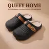 Pantuflas de algodón para mujer 2026 modelo nuevo para invierno, uso en casa, de suela gruesa, antideslizantes, impermeables, cómodas, cálidas, de felpa, adecuadas para usar en exteriores