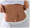 Cadena de Cintura de Acero Inoxidable de Doble Capa con Cadena de Perlas y Cuentas de Mijo Populares en Forma de Corazón Transfronteriza Joyería de Lujo Ligero Cadena de Cintura para Mujer