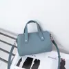 Bolso de Mano de Moda Simple de Lujo Ligero de Piel de Vaca de Capa Superior Togo, Bolso Elegante de Concha de Color Sólido, Bolso de Mano Suave de Cuero Genuino para Mujer