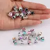 Exquisitas Cuentas Sueltas Cuadradas de Plástico con Agujero Horizontal Corazón para DIY Pulsera Hecha a Mano Casera Collar Joyería con Cuentas Material Accesorios