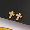 Pendientes de acero inoxidable con circonitas y perlas vintage de otoño e invierno, oro de 18 quilates, elegantes pendientes con diseño de nicho y temperamento, lote de pendientes