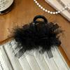 Nuevo Moño 2024 Clip de Pluma Negra para Mujer Parte Trasera de la Cabeza Otoño e Invierno Pinza de Tiburón de Gama Alta Pinza para el Cabello
