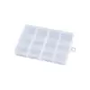 Caja Plástica Pequeña Transparente con Tapa, 12 Compartimentos Fijos, Caja de Almacenamiento y Organización para Manicure, Piezas de Ferretería, Venta al por Mayor