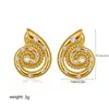 Brincos Elegantes de Ouro 18K Cravejados com Diamantes, Tarraxas de Orelha de Caracol Concha, Brincos de Concha Estilo Oceano, Joias de Orelha Transfronteiriças Europeias e Americanas para Amazon