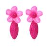 Brincos de flor de ráfia tecidos à mão estilo pastoral europeu e americano estilo de férias brincos de flor de malha de vime transfronteiriços