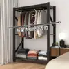 Armario de Casa Barra para Colgar Ropa Estante de Almacenamiento Accesorios Barra Telescópica Barra para Secar Ropa Estante de Almacén de Ropa Barra Transversal Ajustable