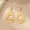 Diseño de Nicho Gota de Agua Trébol Estilo Letra Pendientes Huecos Decoración Diaria de Alta Calidad Simples para Mujer