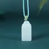 Venta Directa de Fábrica Colgante de Calabaza Piedra Ojo de Gato Colgante de Sello Color Champaña Hebilla de Paz Azul Hielo Accesorios Rosas Colgante de Jade