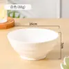 Tigela Média 8 Peças Restaurante Comercial Fast Food Tigela de Arroz Simples Luxo Leve Cor Sólida Louça Loja de Hot Pot Tigela de Sopa de Plástico
