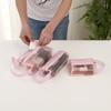 Set de tres piezas para almacenamiento de viaje Bolsa de almacenamiento para cosméticos Bolsa de viaje portátil Bolsa de almacenamiento de malla Plegable Lavable Billetera para monedas