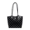 Bolso de mano lindo para mujer con estampado de lunares estilo girly para llevar debajo del brazo, bolso tote versátil de gran capacidad estilo coreano, bolso de hombro simple y moderno