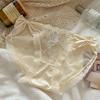 Pantaletas de Encaje con Lazo Pure Desire Girl para Mujer, Sin Costuras, Entrepierna de Algodón Antibacteriana, Sexy, Delgadas, Calzoncitos de Verano