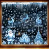 Decoraciones navideñas, nieve y hielo cálidos de invierno, renos, pegatinas de vidrio de Santa Claus, muñeco de nieve, pegatinas electrostáticas de árbol de Navidad