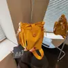 Bolsa Cruzada de Nuevo Diseño de Nicho Transfronteriza con Cordón para Teléfono Móvil, Bolso Sencillo y Ligero Tipo Cubo, Bolso de Hombro Cruzado para Exteriores Estilo Coreano para Mujeres