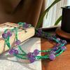 Diseño Original Natural Chalcedony Verde Bebé Amatista Cielo Estrellado Collar Cadena Clavícula Admite Reinspección