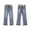 Ga Venta al por Mayor Comercio Exterior Transfronterizo Marca de Moda Jeans de Mezclilla Acampanados Lavados Desgastados Patchwork Unisex