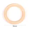 12-150mm Color Madera Natural Anillo de Madera Círculo Redondo Accesorios para Manualidades DIY Anillo para Colgar Hebilla de Bolso Anillo de Madera para Cortina