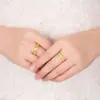 Anel banhado a ouro de amor de ano novo coreano para homens e mulheres, doce casal concêntrico, anel banhado a ouro do Vietnã, joias